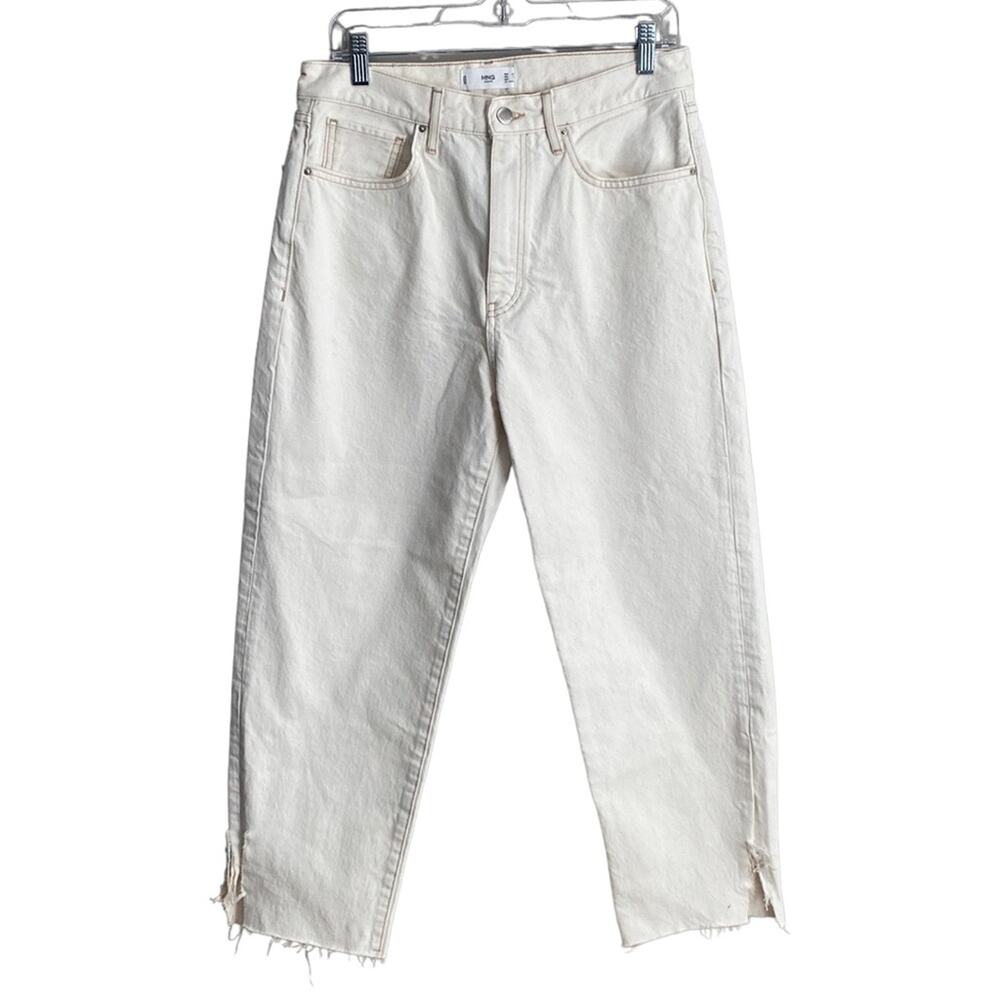 Mango MNG Cream High Rise cropped Jean 8